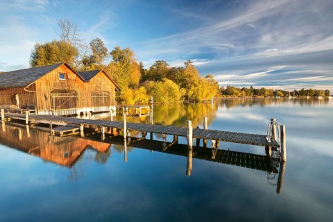 Early autumn morning at Lake Starnberg near Tutzing