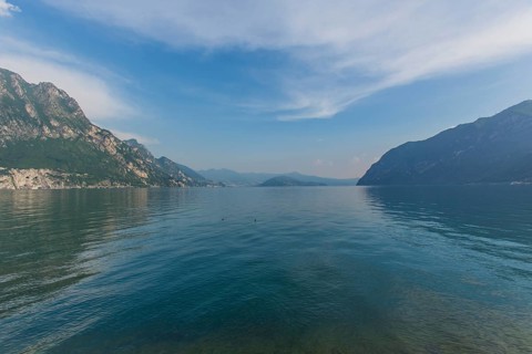 Lake Iseo or Lago d'Iseo with Monte Isola