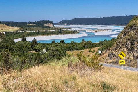 The Rakaia River with its extensive river bed