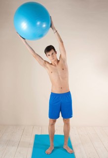 Young man doing stabilization exercises