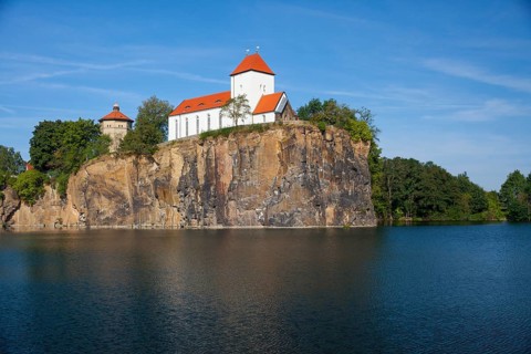 Kirchberg or Church Hill with Church on the Hill and a water tower