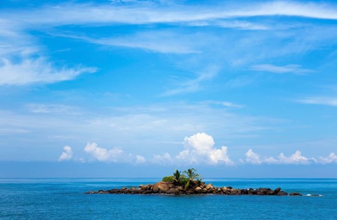 Small rocky island off the coast of Beruwala