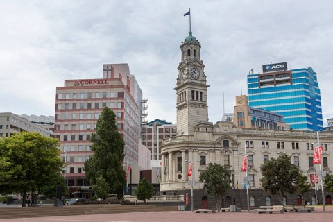 Aotea Square with the historic Town Hall building