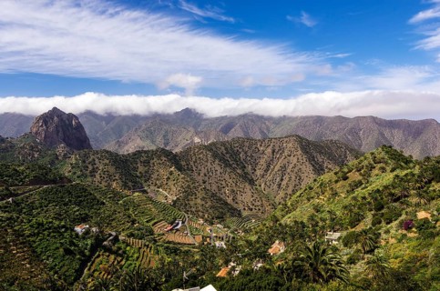 View of the valley and the mountains