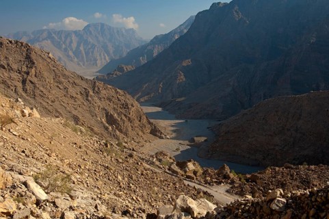 Wadi in the wild mountain landscape