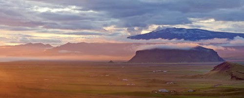 Eyjafjallajoekull at sunset