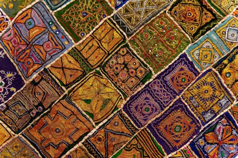 Colourful traditional wall hanging from Rajasthan