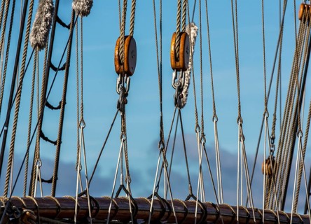 Rigging of an old sailing ship