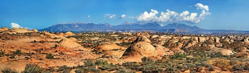 Overlooking the Petrified Dunes towards the La Sal Mountains in the distance