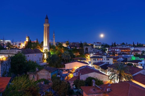 View of the old town with Fluted Minaret