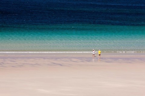 Tourist taking pictures at White Sands Beach