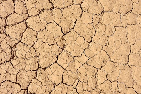 Dried out clay surface of upper Ouksem crater