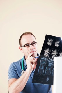 Doctor looking at an X-ray