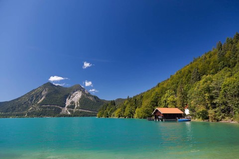 Walchensee Lake or Lake Walchen with Mt Herzogstand
