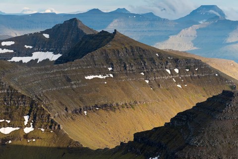 Mountain landscape in the evening light