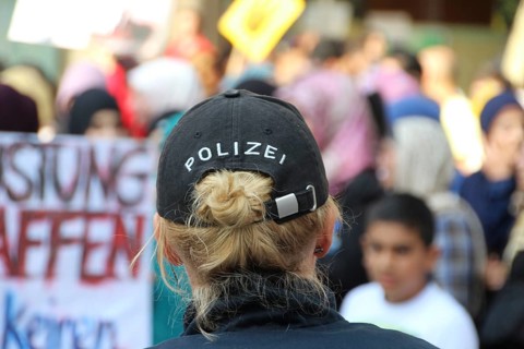 Police officer at a demonstration