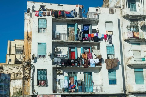 Clothelines on balconies