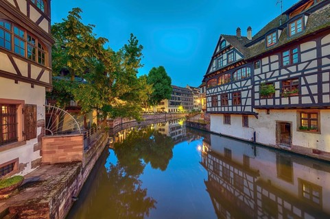 Half-timbered houses on the canal