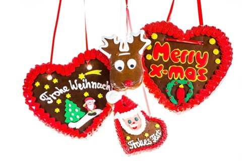 Various gingerbread hearts