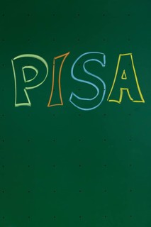 PISA' written with chalk on a blackboard