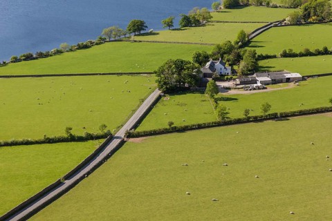 Farm on the shore of the lake of Crummock Water