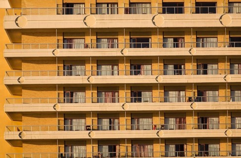 Rows of balconies on a building