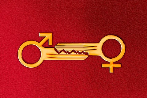 Keys with the symbols for Mars and Venus