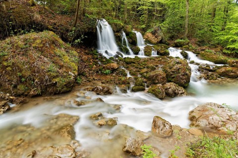 Waterfall in Baerenschuetzklamm gorge