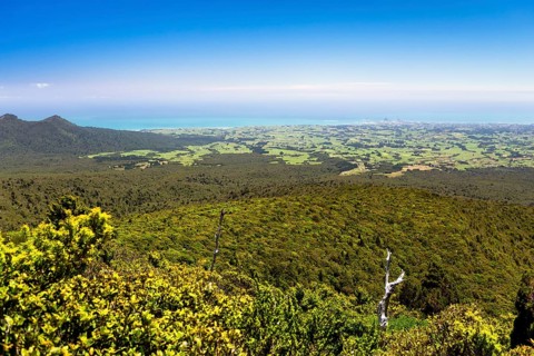 View from the Pouakai Hut of New Plymouth