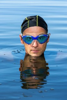 Triathlete in water