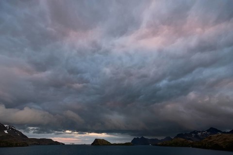 Dramatic clouds at sunset