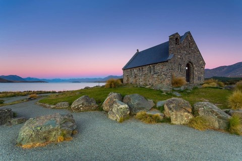 Church of the Good Shepherd at Lake Tekapo at the blue hour