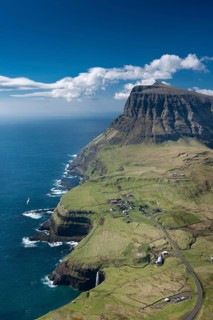 Cliffs and a small village