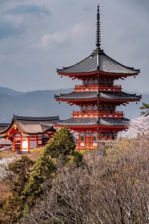 Pagoda and Zuigudo Hall of the Kiyomizu-dera Temple