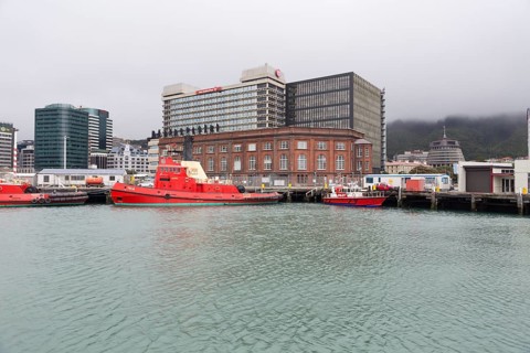 Views of the harbour and on the Parliament of New Zealand