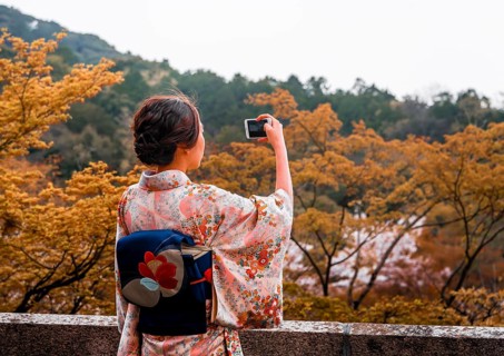 Japanese woman dressed with kimono