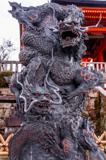Dragon figure with red eyes