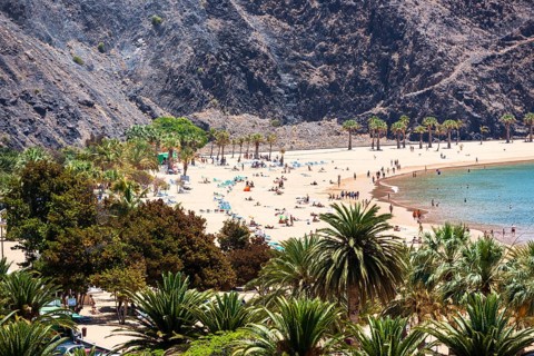 The sandy beach of Playa de las Teresitas