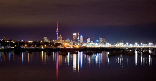 Auckland Central Business District or Auckland CBD from Okahu Bay