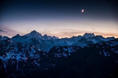 View from Furka Pass of Grimsel Pass