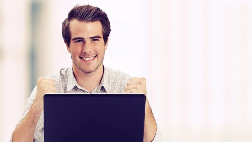 Businessman with laptop