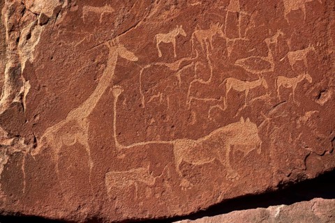 Rock carvings of the San people
