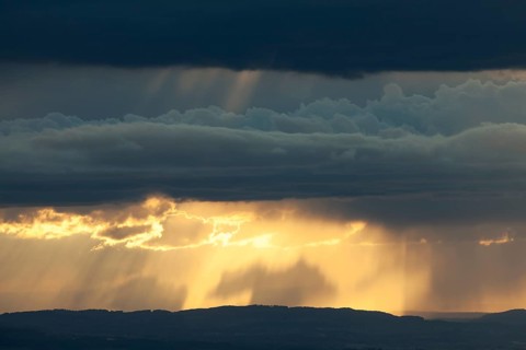 Atmospheric clouds over Mt Kaien