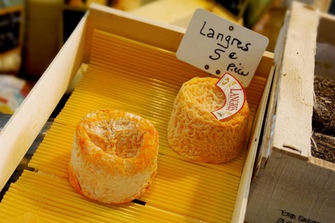 Goat cheese on a market stall