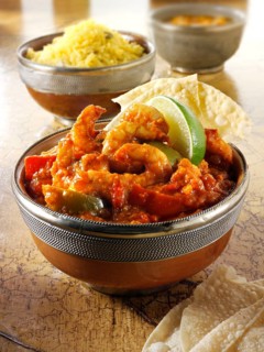 Bhuna curry with shrimps