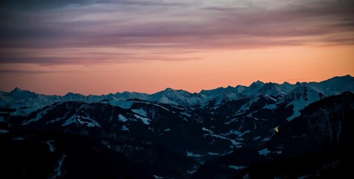The Alps at sunset