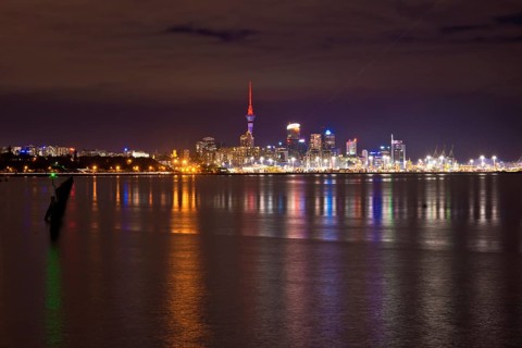 Auckland Central Business District or Auckland CBD from Okahu Bay