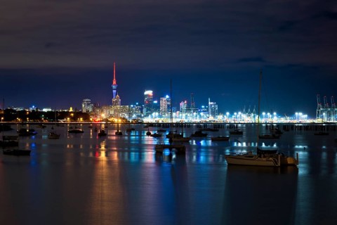 Auckland Central Business District or Auckland CBD from Okahu Bay