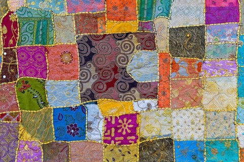 Traditional wall hanging made of coloured patches