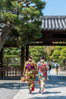 Japanese women dressed with kimono